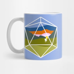 Look to the East D20 Minimalist Dice Design Mug